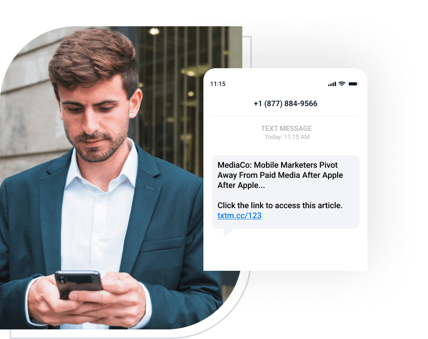 sms news alert article with link